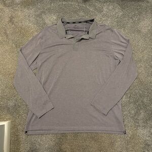 Men's Gray Nike Golf Dri-Fit Polo Long Sleeve Shirt